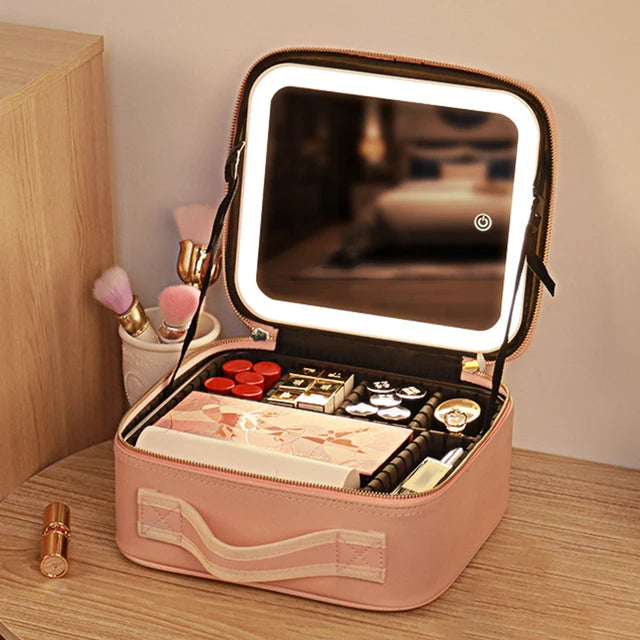 Cosmetiquera con Espejo LED LumiBox™