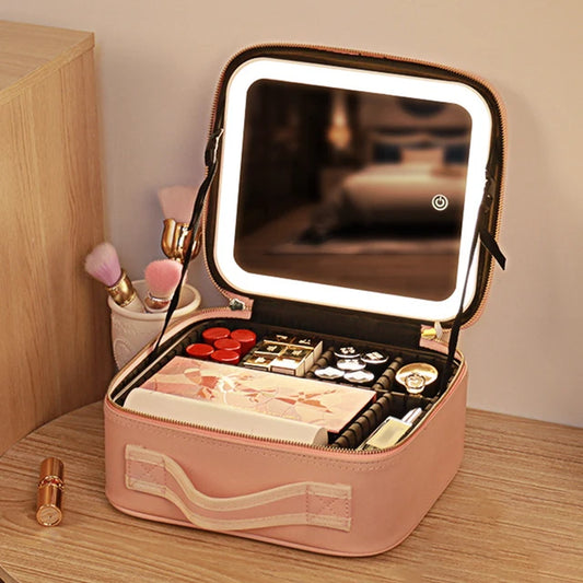 Cosmetiquera con Espejo LED LumiBox™